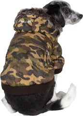 Pet Life Metallic Camouflage Parka Dog Coat