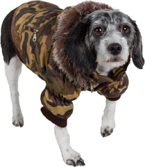 Pet Life Metallic Camouflage Parka Dog Coat