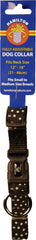 Ribbon Overlay Adj Dog Collar 5/8x12-18 Blk Dots
