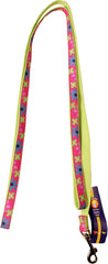 Ribbon Overlay Single Thick Dog Lead - Pink Floral