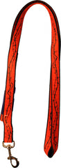 Ribbon Overlay Single Thick Dog Lead - Red Barbed Wire