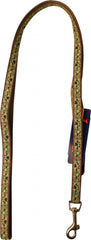 Ribbon Overlay Single Thick Dog Lead - Green Neon Paws
