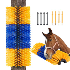 KFFKFF Animal Grooming Brush, Equine Brush with Pair of Screws, Dimensions 17.1 x 7.5 in, Bovine Itch Soother, Ensures Cleanliness, Grooming & Itch Relief Brush for Equine, Swine, Bovine Accessories