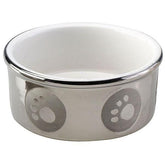 SPOT Paw Print Titanium Dog Dish