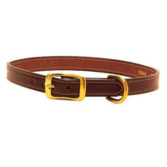 Tory Leather Saddle Stitched Dog Collar
