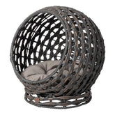 Huntley Pet Hemisphere Rattan Pet Bed with Cushion