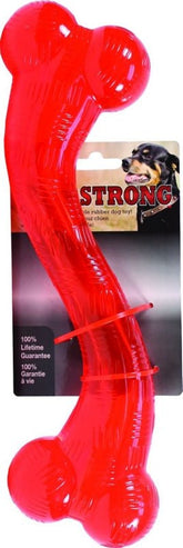 Spot Play Strong Rubber Stick Dog Toy 12 Red