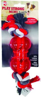 Spot Play Strong Mini Tugs Bone With Rope Sm Red