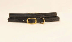 Tory Leather 3/4'' Dog Collar - Raised Center Braid - Brass