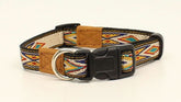 Dbl Barrel 3/4 Woven Ribbon Dog Collar 13-20 Tan
