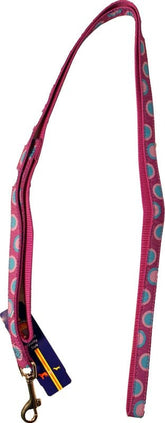 Ribbon Overlay Single Thick Dog Lead - Circles