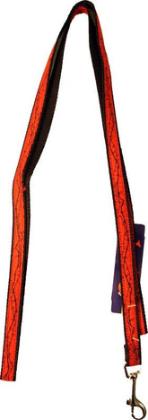 Ribbon Overlay Single Thick Dog Lead - Red Barbed Wire