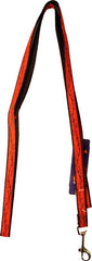 Ribbon Overlay Single Thick Dog Lead - Red Barbed Wire