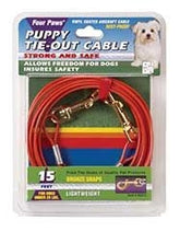 Tie Out Cable For Puppies 15 Ft Orange