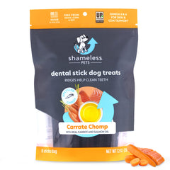 Shameless Dog Dental Sticks 7.2 Oz Carrot/Salmon