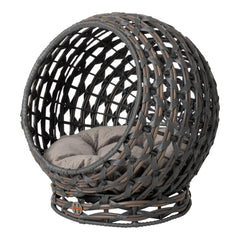 Huntley Pet Hemisphere Rattan Pet Bed with Cushion