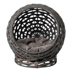 Huntley Pet Hemisphere Rattan Pet Bed with Cushion