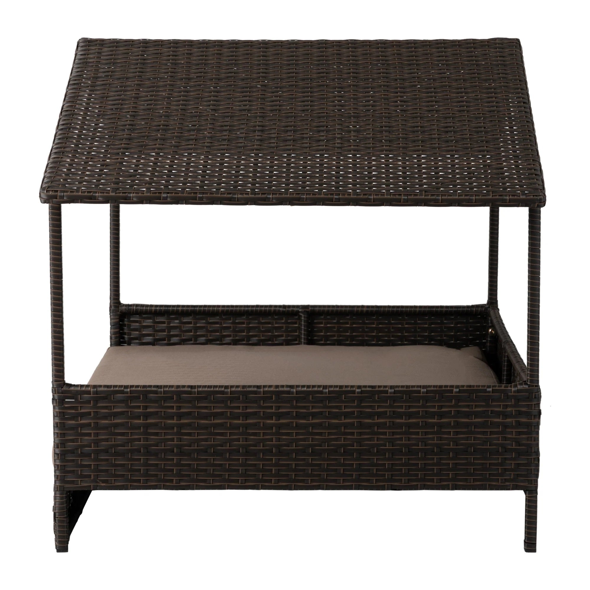 Huntley Pet Rattan Wicker Cabana Raised Pet Bed