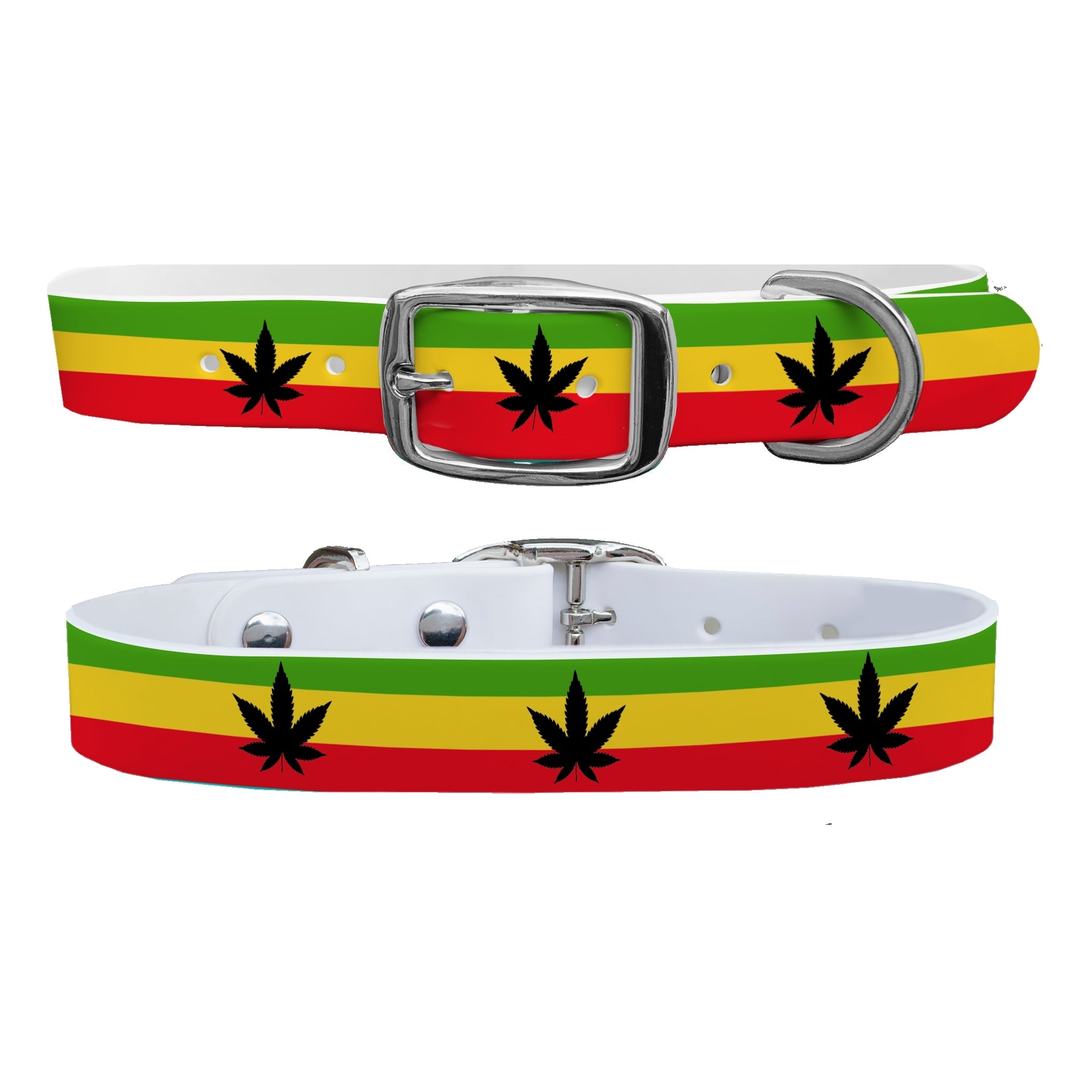 C4 Dog Collar Rasta Weed Collar