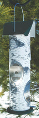 Thistle Seed Birch Log Bird Feeder