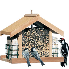 Perky-Pet Deluxe Chalet with Suet Holders Feeder Wood