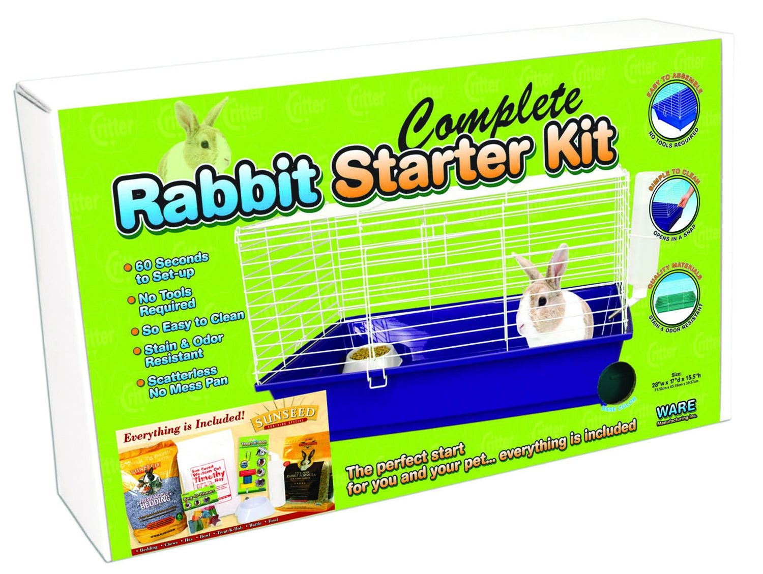 Ware Rabbit Starter Kit/Food 28 X 17 X 15.5 Rabbit