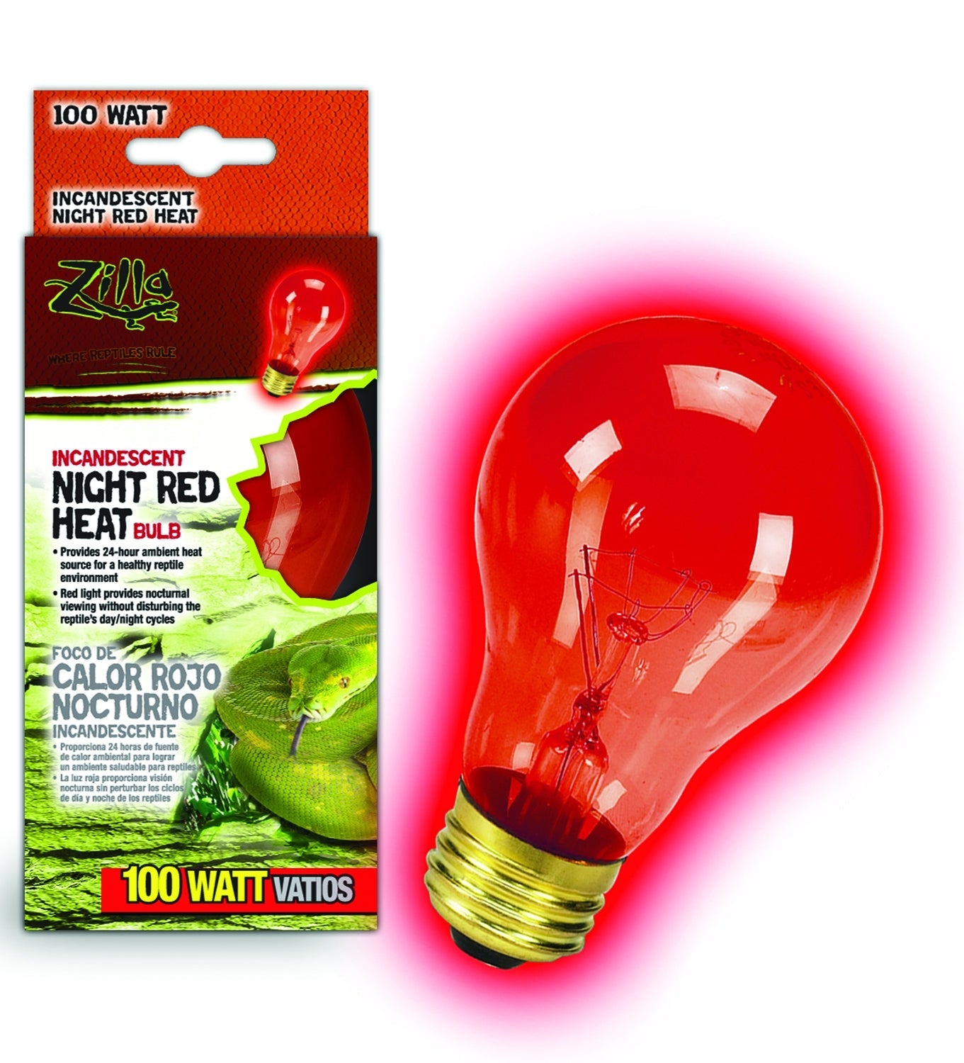 Zilla Night Red Heat Inc Bulb 100 Watt