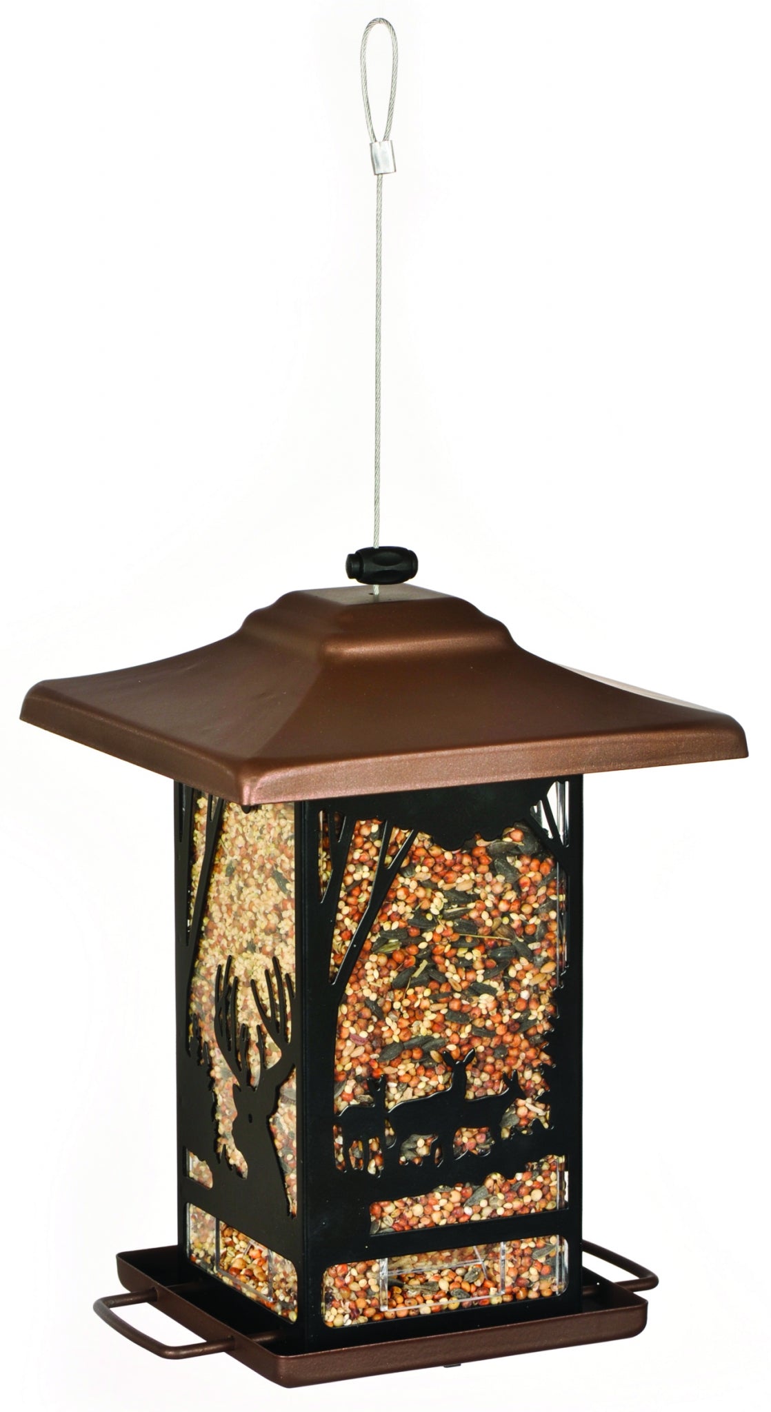 Perkypet Buck And Doe Lantern Feeder 2lb Brown