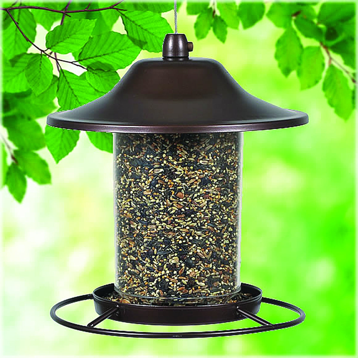 Perkypet Panorama Bird Feeder 2lb Rustic Brown