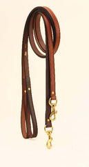 Tory Leather Plain Creased Leather Dog Leash With Rolled Hand Hold