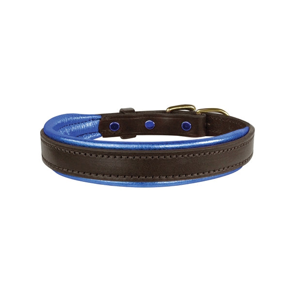 Perri's Metallic Padded Leather Dog Collar