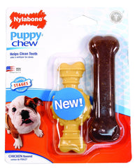 Nylabone Puppy Chew Textured Ring & Flat Bone Puppy Chew