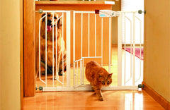 Carlson Pet White Extra Wide Gate with Pet Door