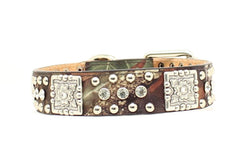 Double Barrel Square Concho Dog Collar