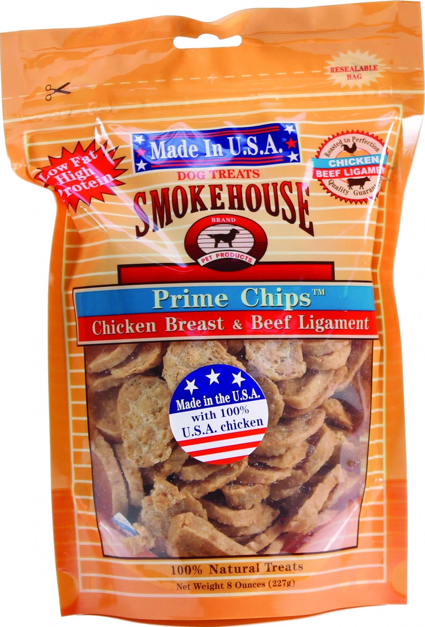 Smokehouse USA Prime Chips Dog Treats Resealable Bag