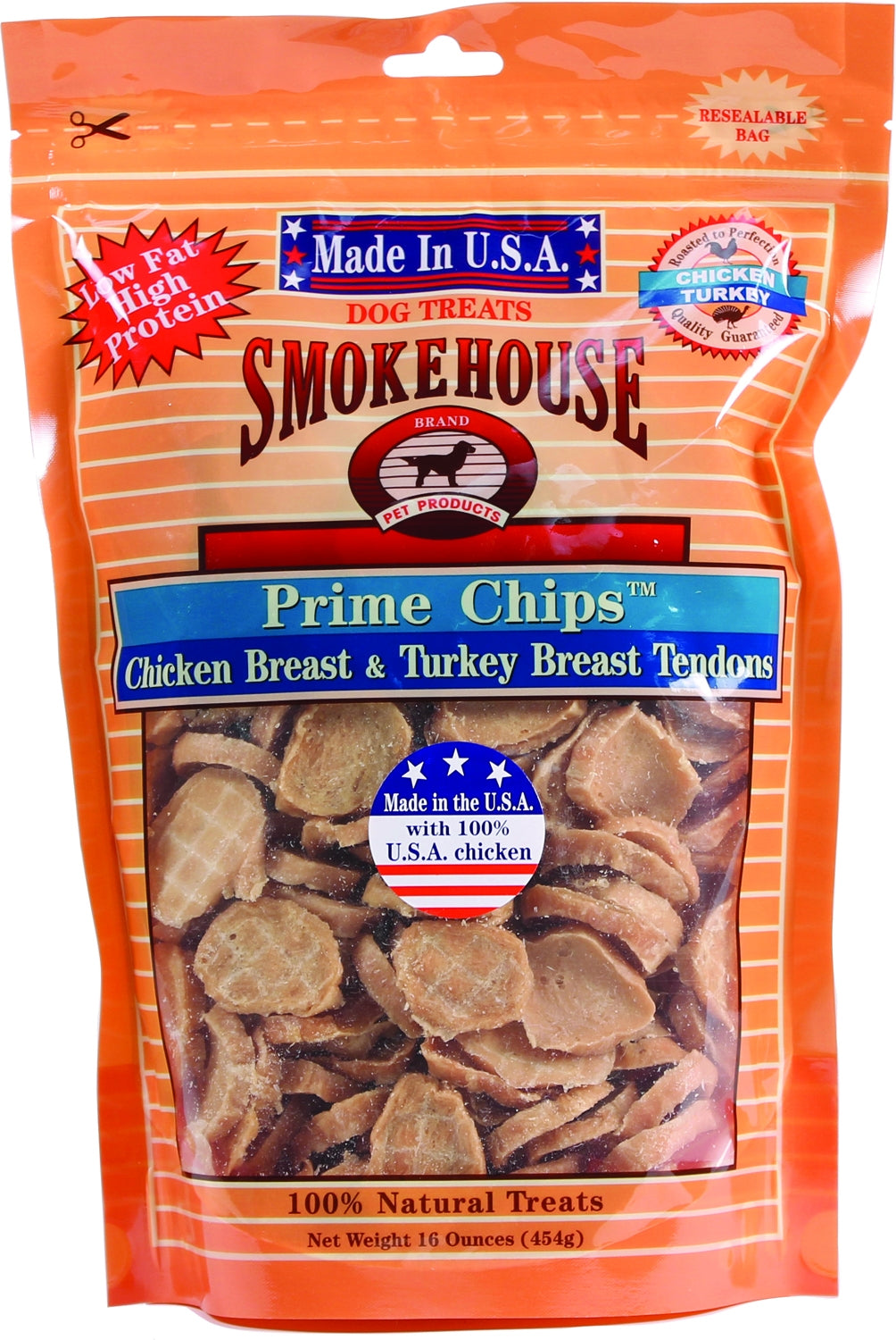 Smokehouse USA Prime Chips Dog Treats Resealable Bag