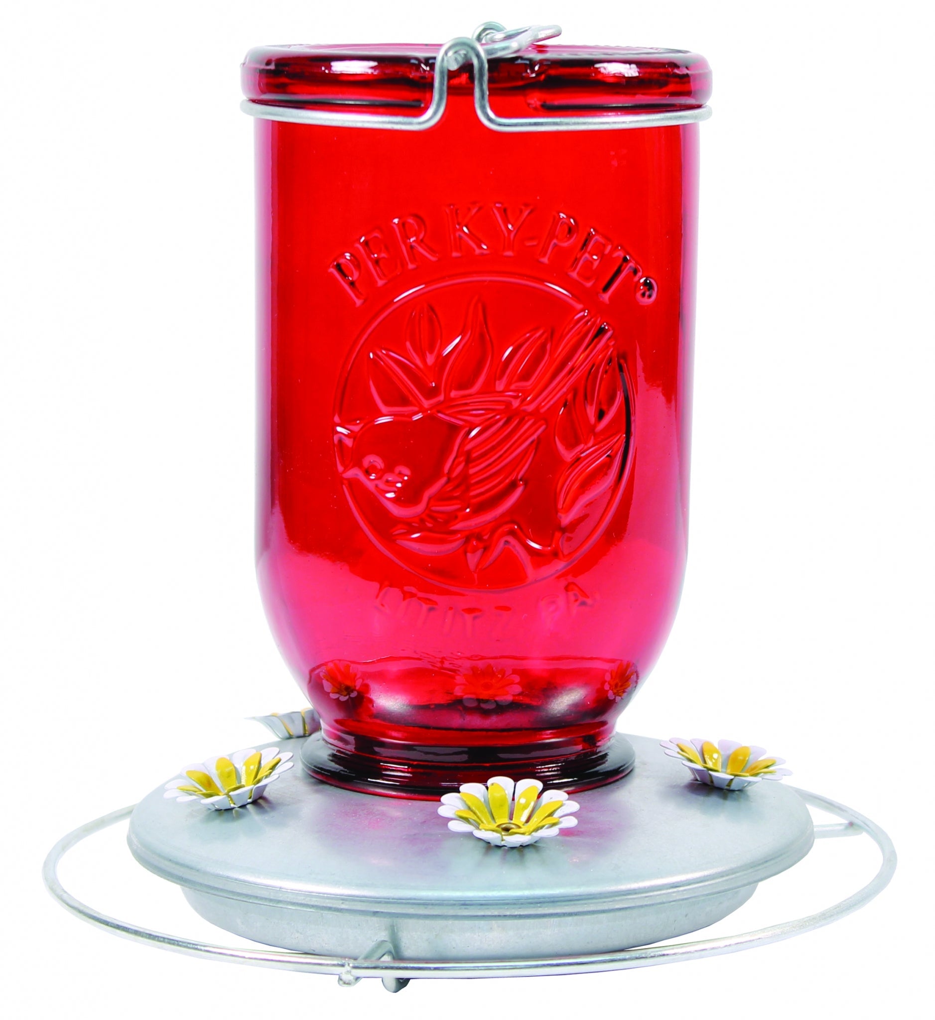 Perky Pet Red Mason Jar Hummingbird Feeder 32oz