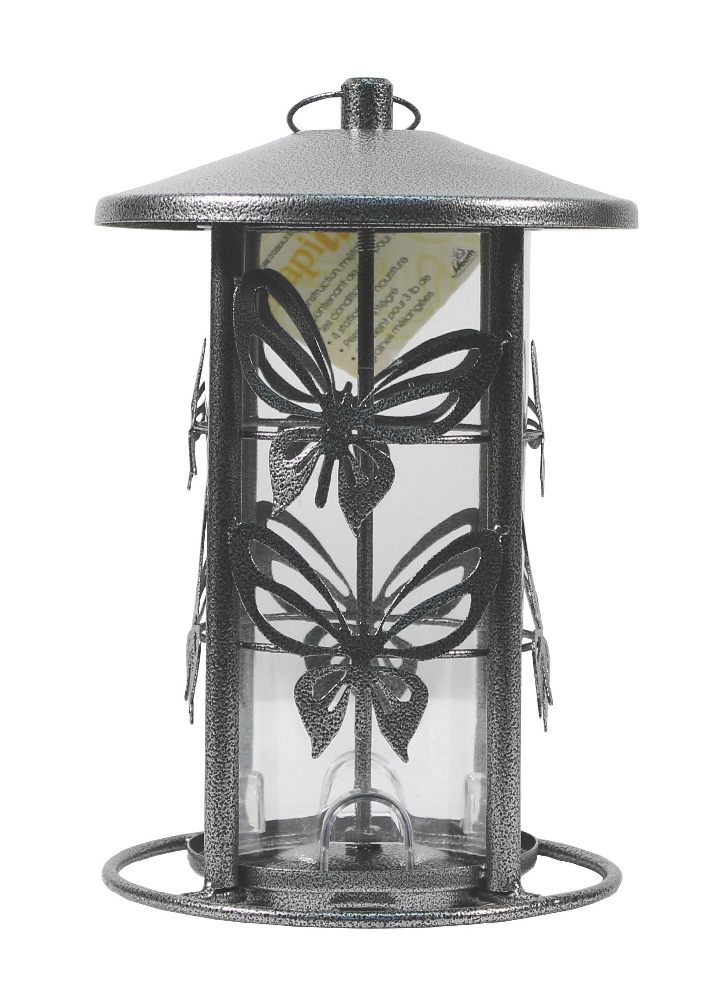 Butterfly Bird Feeder 3 lb Cap Silver