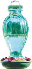 Fluted Glass Hummingbird Feeder 20oz Steel