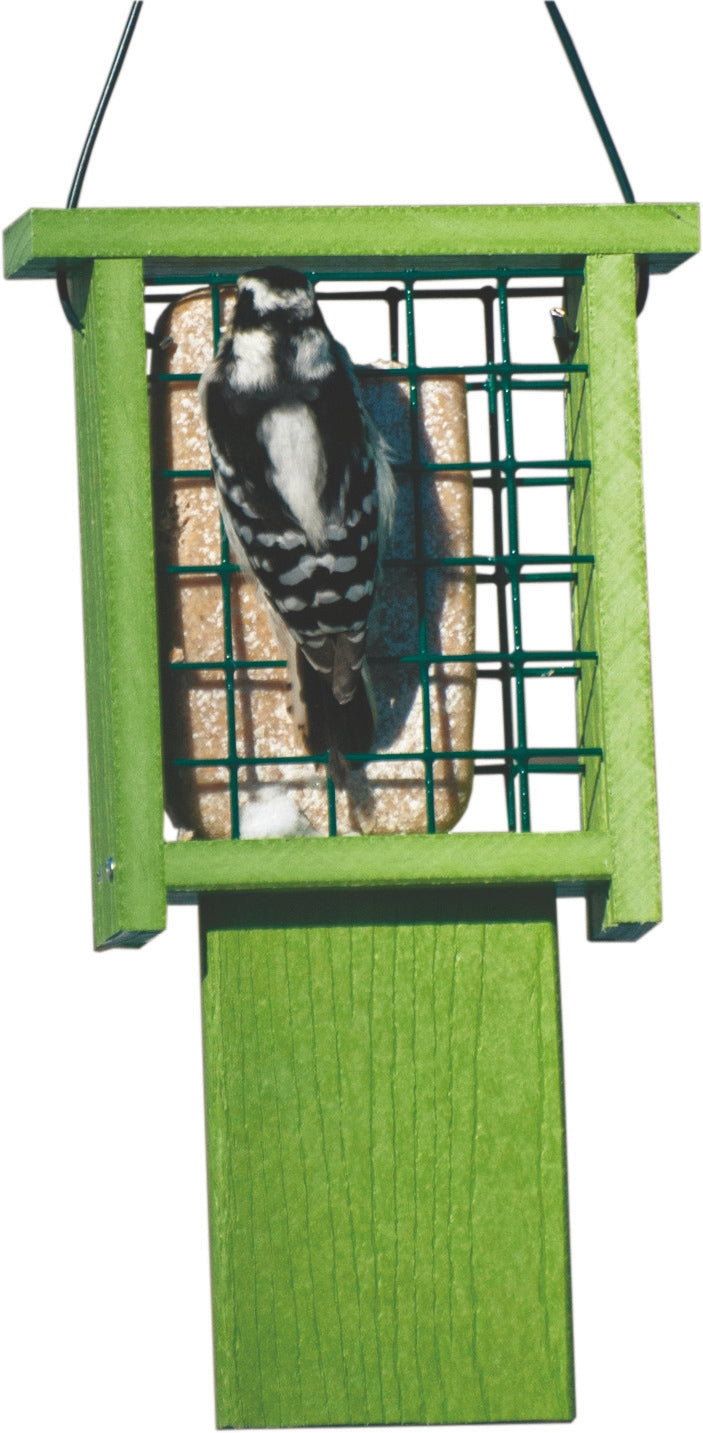 Going Green Tail Prop Feeder 1 Suet Cake Green