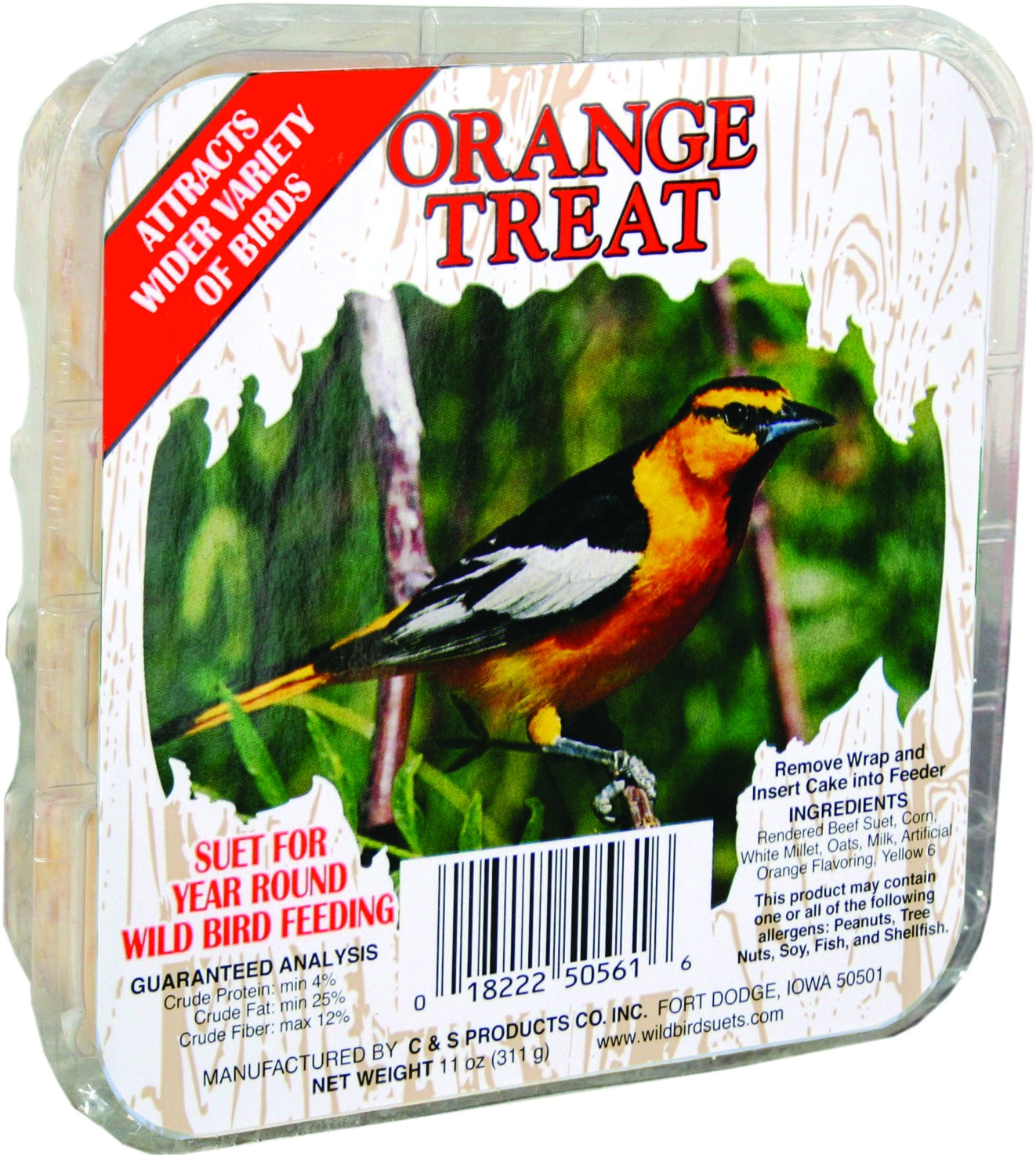 Cands Orange Treat Wild Bird Suet 11oz