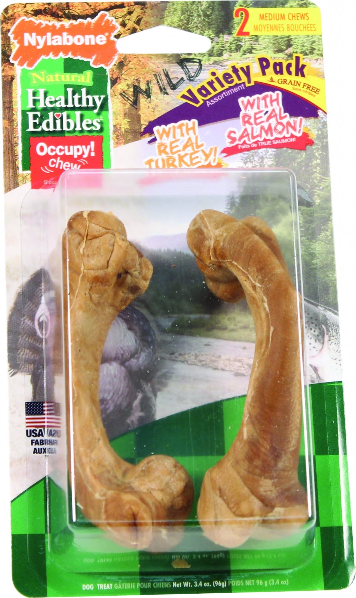 Nylabone Healthy Edibles Wild Variety Venison & Bison - 2 pack - Small