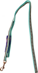 Ribbon Overlay Single Thick Dog Lead - Blue