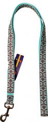Ribbon Overlay Single Thick Dog Lead - Blue