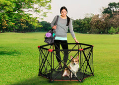 Carlson Pet Portable Six-Panel Red Pet Pen