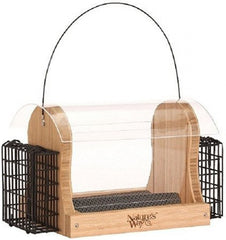 Natures Way Hopper Feeder With Suet Cages Bamboo