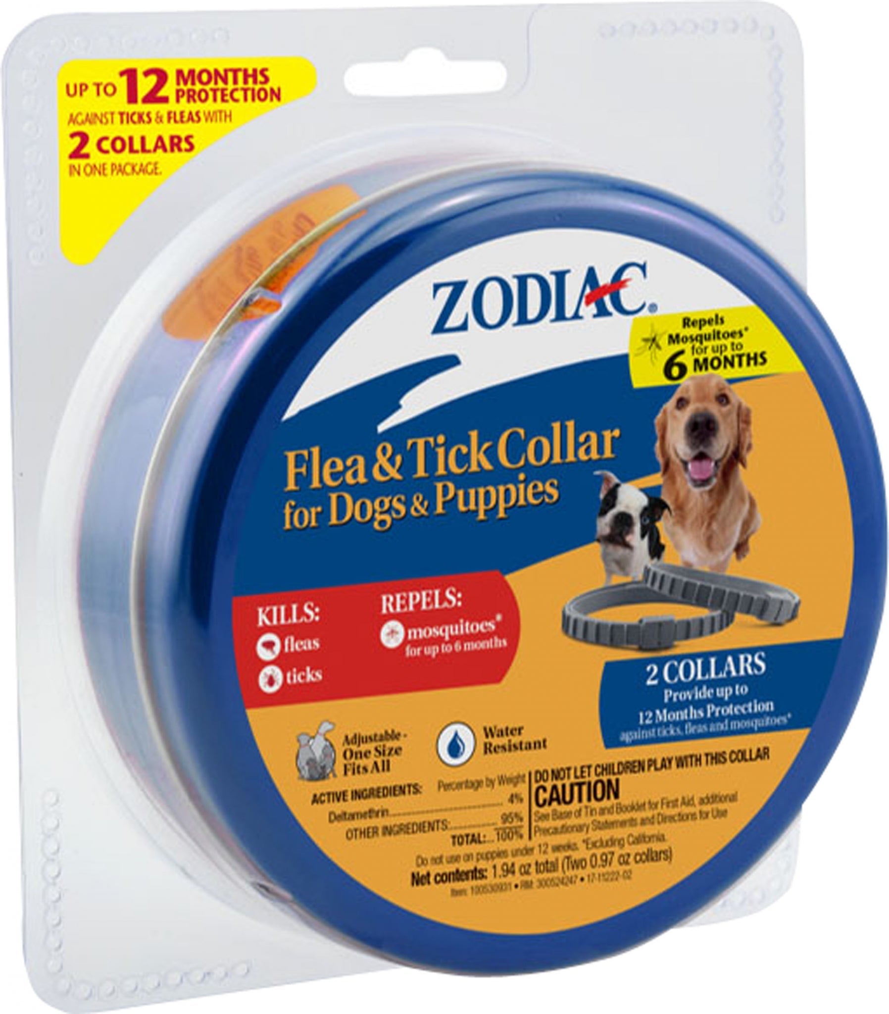 Zodiac Flea and Tick Collar For Dog/Puppies 2 PK