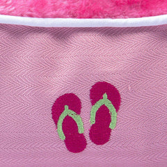 Halo Flip Flops Pink Rectangular Dog Bed