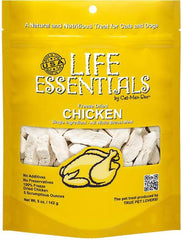 LIFE ESSENTIALS BY CAT-MAN-DOO All Natural Freeze Dried Chicken for Dogs & Cats - No Fillers, Preservatives, or Additives - Grain Free Tasty Treat - 5 Oz Bag - Made in USA