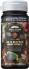 Ultra Fresh Marine Fish Food, 75% Sword Prawns + Squids, Natural Protein, Color Enhancement, for Small Saltwater Fish, Marine Shrimp Patties S 1.86oz